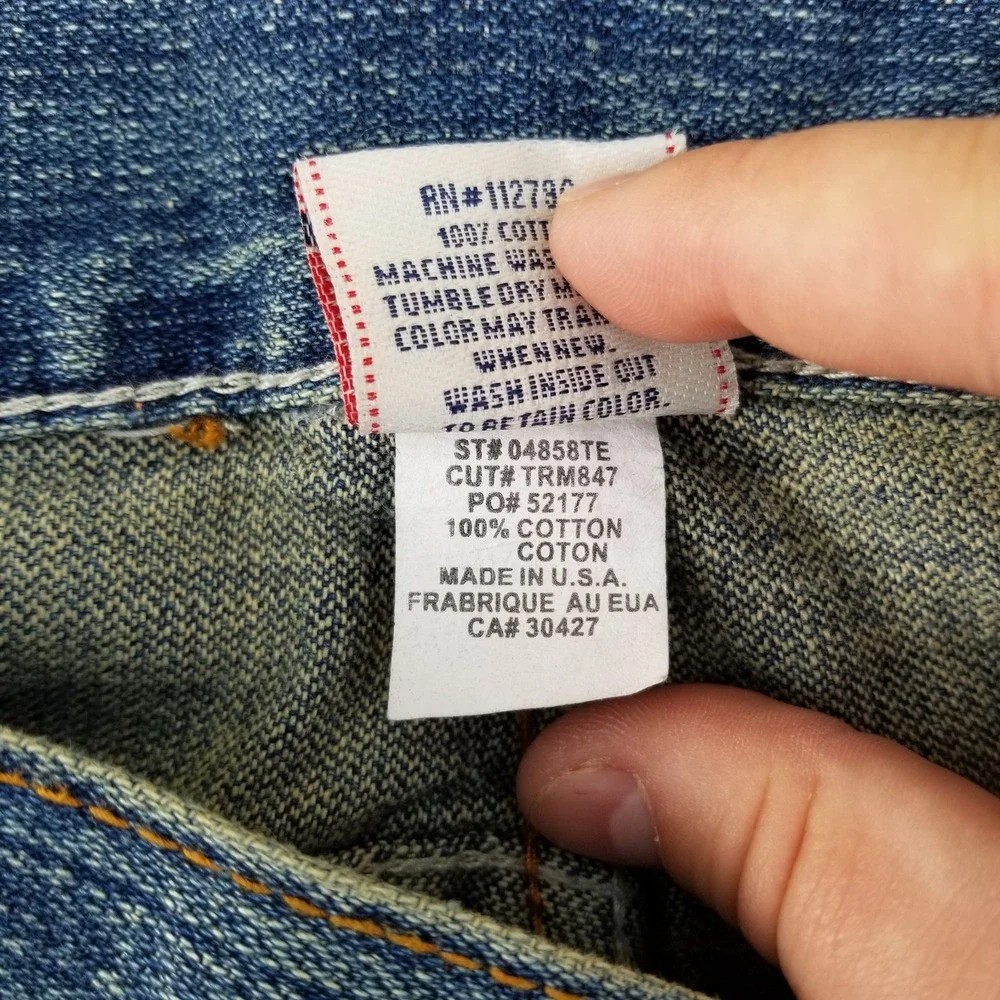 Vintage True Religion Jeans Joey Embroidered Dragon 38x33 Blue Denim Flare 90s